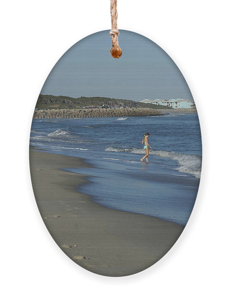  Ornament featuring the photograph Fort Fisher Beach by Heather E Harman