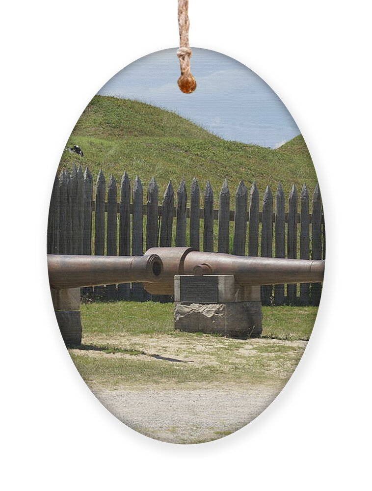 Ornament featuring the photograph Fort Fisher Cannons by Heather E Harman