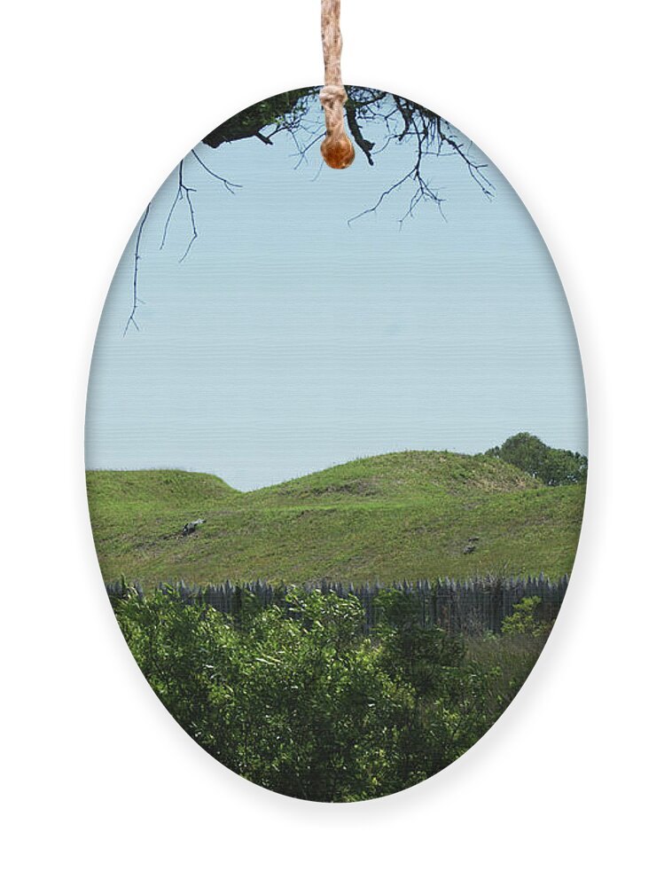  Ornament featuring the photograph Fort Fisher Mound Battery by Heather E Harman