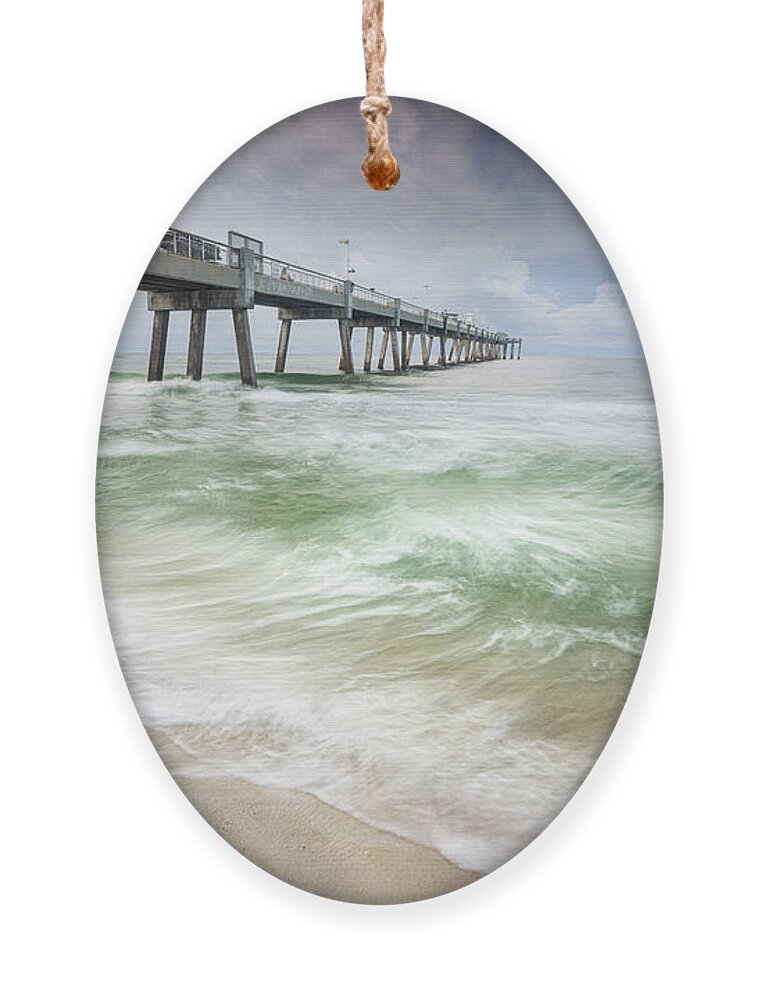 Pier Ornament featuring the photograph Fort Walton Beach Pier by Jordan Hill