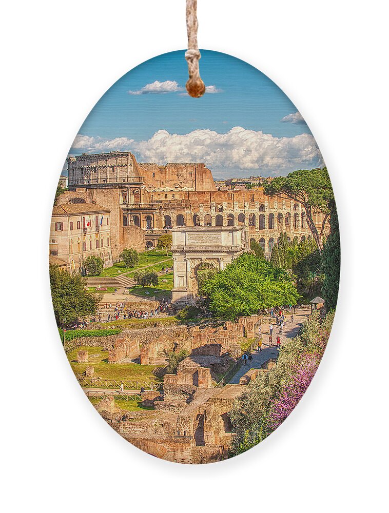 Colosseo Ornament featuring the photograph Forum Romanum with The Colosseum in the background by Stefano Senise