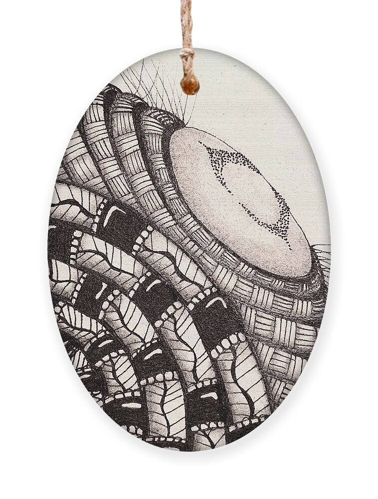 Zentangle Ornament featuring the mixed media Four Corners 2 by Brenna Woods