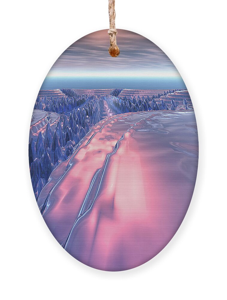 Glacier Ornament featuring the digital art Fractal Glacier Landscape by Phil Perkins