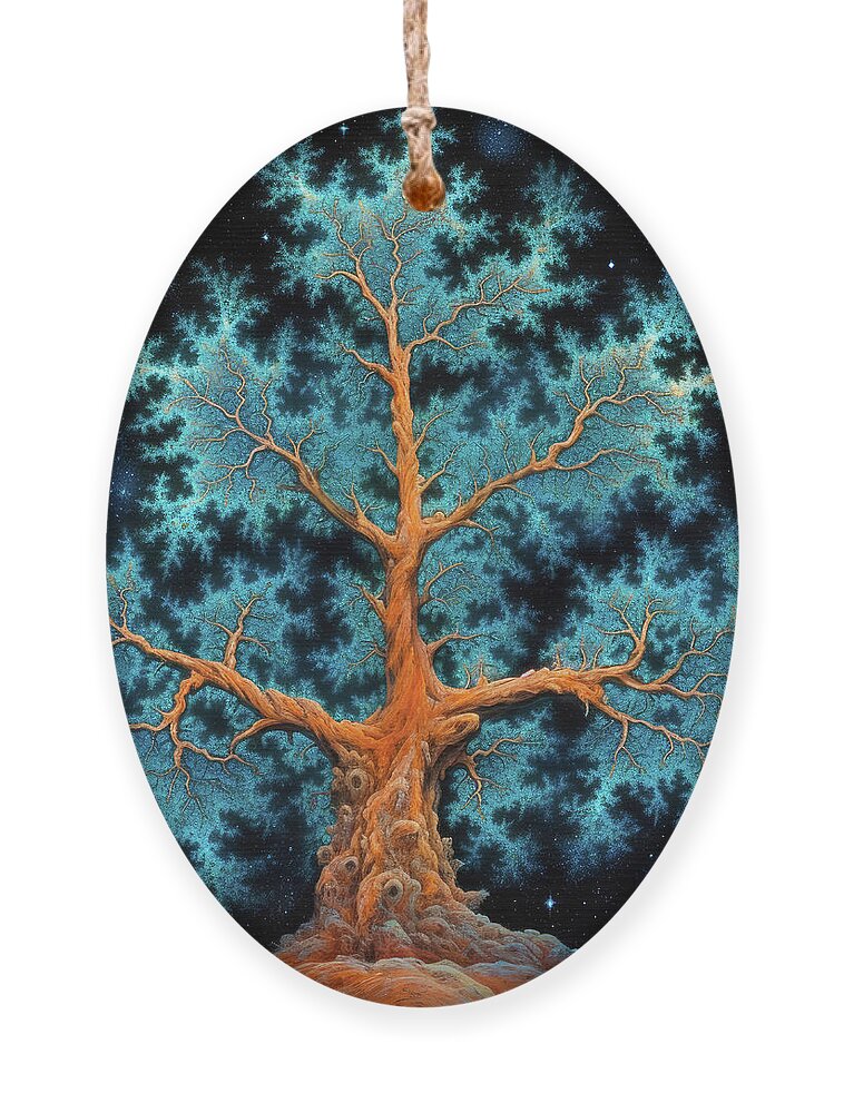 Tree Ornament featuring the digital art Fractal Tree 40 by Matthias Hauser