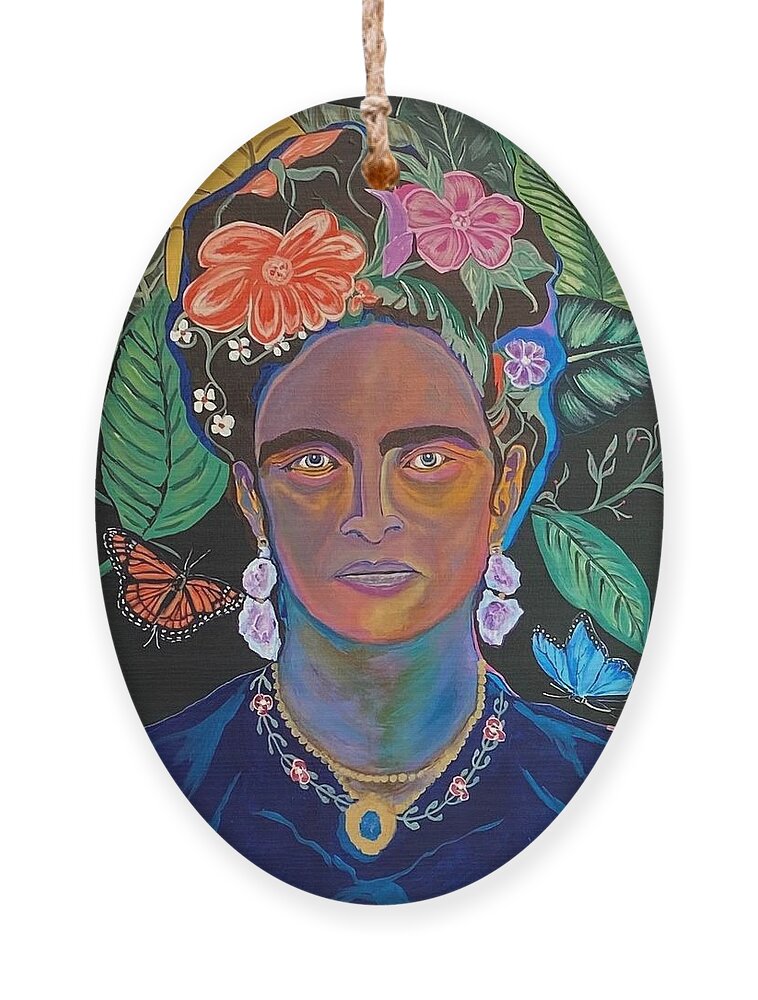  Ornament featuring the painting Frida Kahlo by Bill Manson