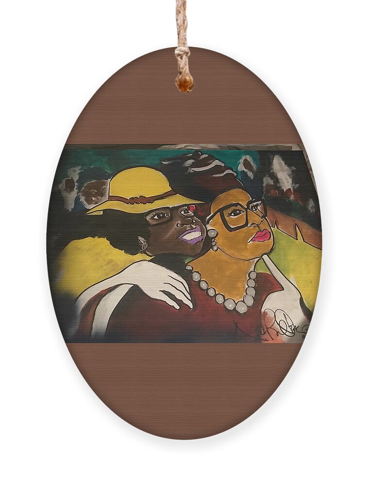  Ornament featuring the painting Friends by Angie ONeal