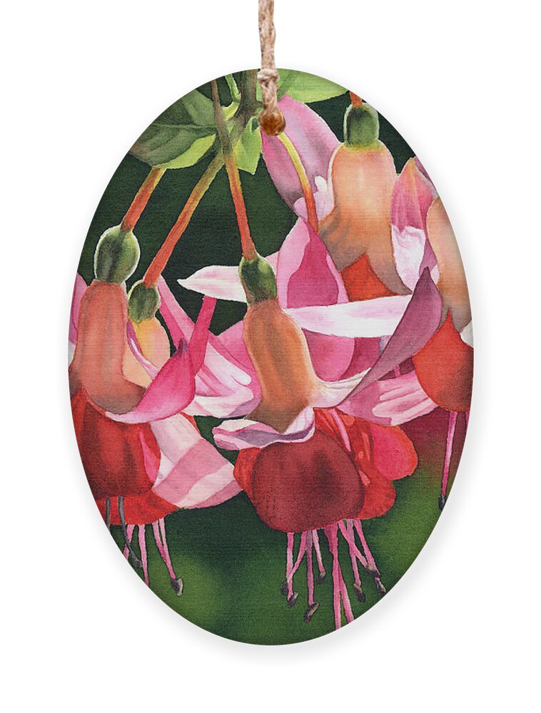 Fuchsia Ornament featuring the painting Fuchsia by Espero Art