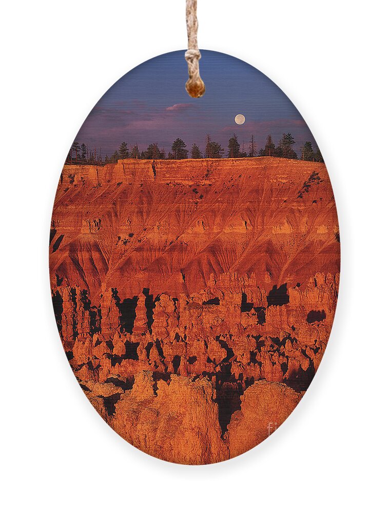 Dave Welling Ornament featuring the photograph Full Moon Silent City Bryce Canyon National Park Utah by Dave Welling