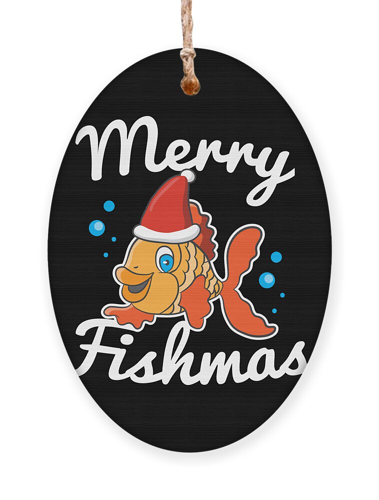 Funny Christmas Xmas Fishing Goldfish Holiday Gift Idea Ornament