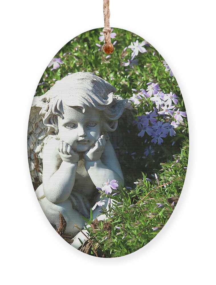 Cherub Ornament featuring the photograph Garden Cherub by Trina Ansel