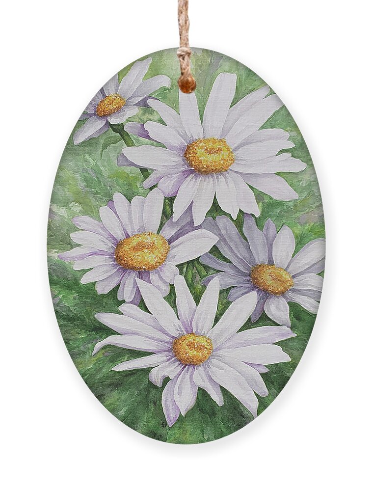 Daisy Ornament featuring the painting Garden Daisies by Lori Taylor