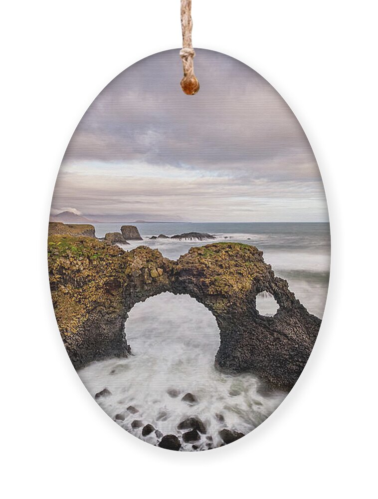 Gatklettur Ornament featuring the photograph Gatklettur rock arch in Iceland by Alexios Ntounas