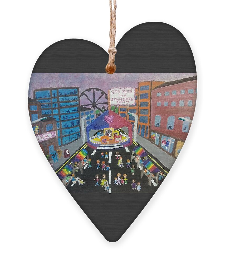 Lgbtq Ornament featuring the painting Gay Pride for straights only by David Westwood