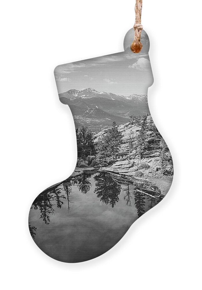 Gem Lake Ornament featuring the photograph Gem Lake Black and White by Aaron Spong