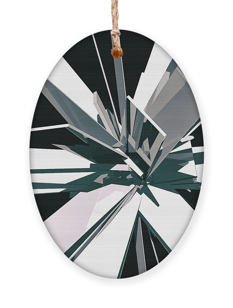 Monotone Ornament featuring the digital art Geometric Cluster by Phil Perkins