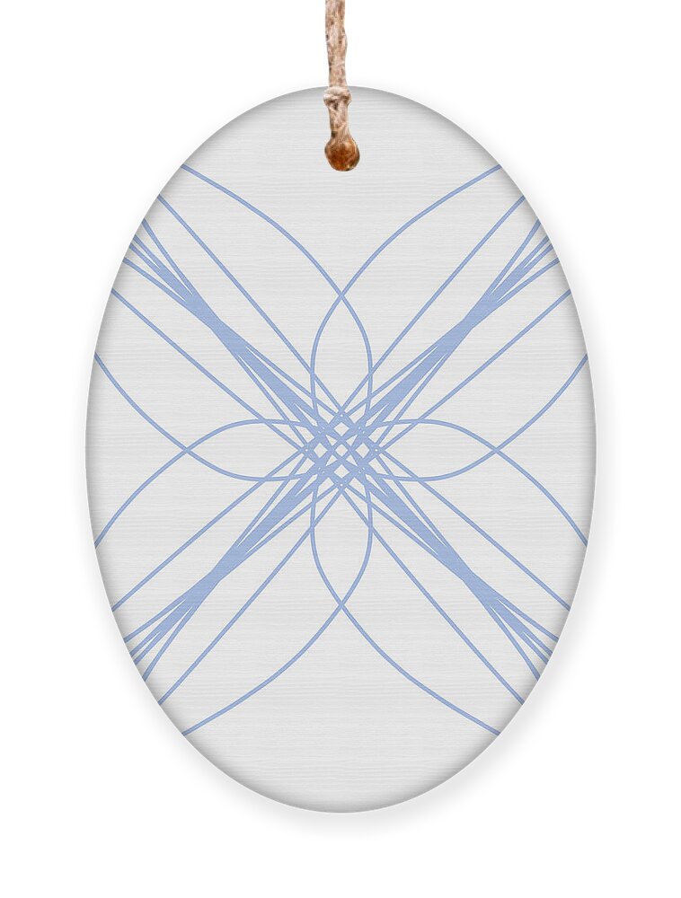 Blue Lines Ornament featuring the digital art Geometrical Pattern - Christmas Flower by Patricia Awapara