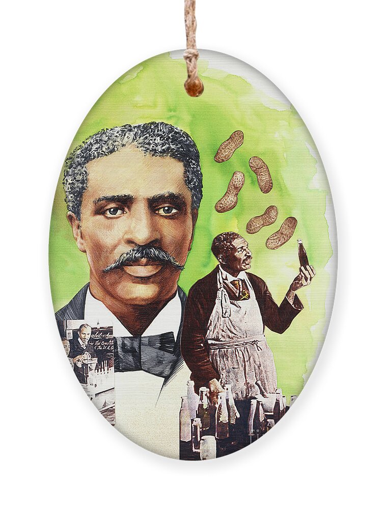 Paul And Chris Calle Ornament featuring the painting The 1910s - George Washington Carver by Paul and Chris Calle