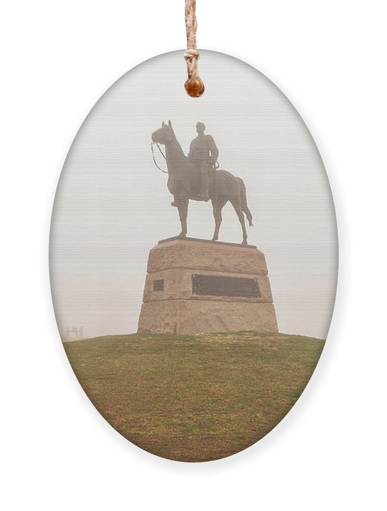 Gettysburg Ornament featuring the photograph Gettysburg Equestrian Statue 2 by Amelia Pearn