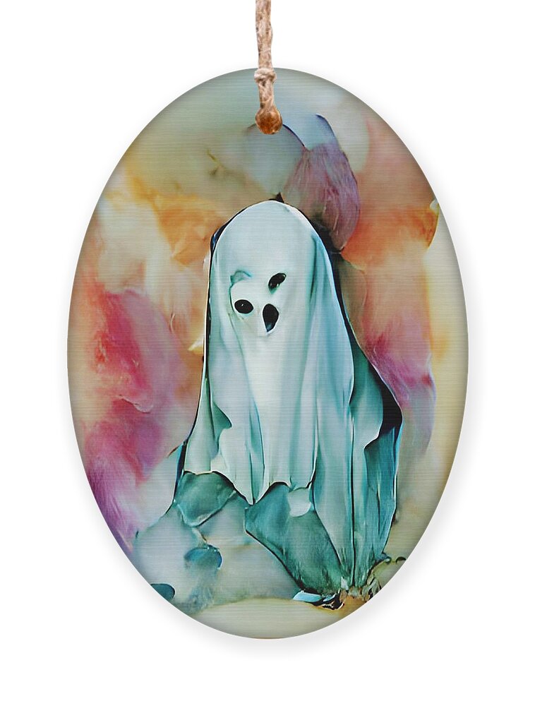 Ghostly Ornament featuring the digital art Ghostly Impression Spirit Digital Watercolor by Delynn Addams