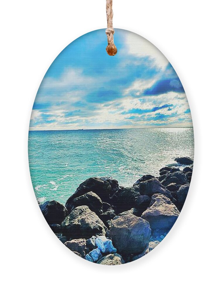 Bay Ornament featuring the photograph Give me Rocks by Maya Mey Aroyo