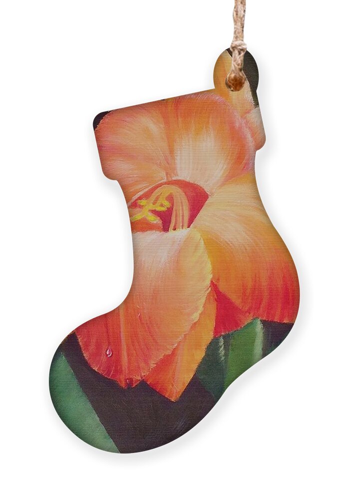 Gladiolus Ornament featuring the painting Gladiolus by Marlene Little