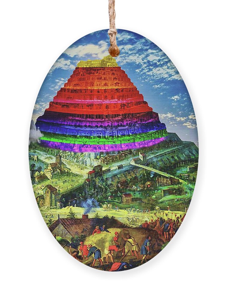 Tower Of Babel Ornament featuring the digital art Global Ambition by Norman Brule