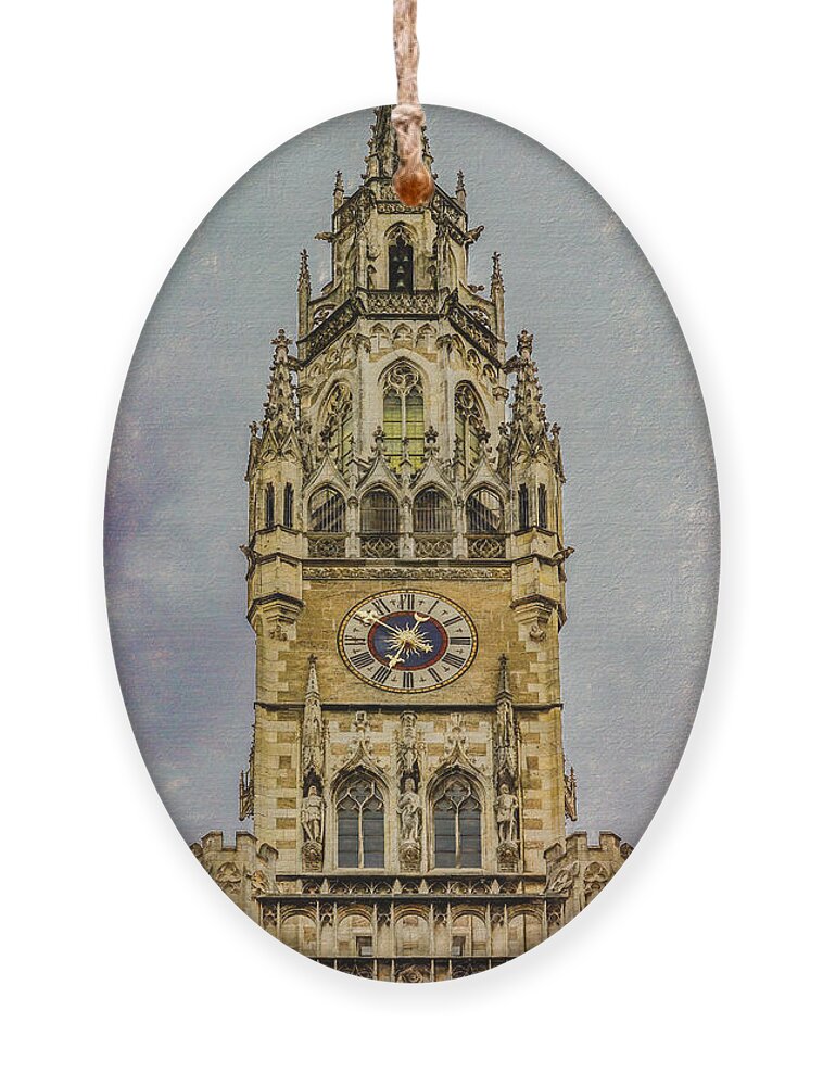 Munich Ornament featuring the photograph Glockenspiel Clock Tower by Marcy Wielfaert