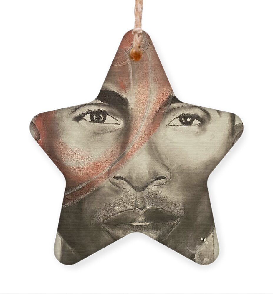  Ornament featuring the mixed media G.o.a.t by Angie ONeal