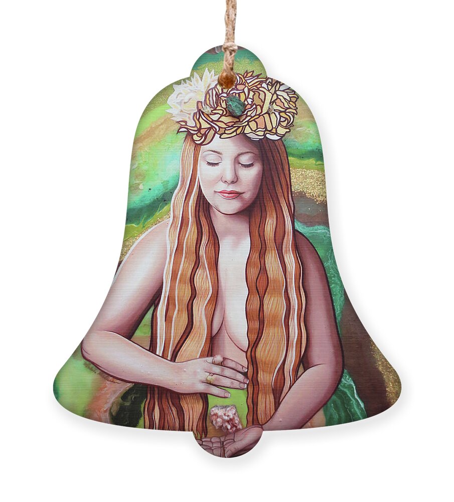 Art Ornament featuring the painting Goddess Of Crystal Energies by Malinda Prud'homme