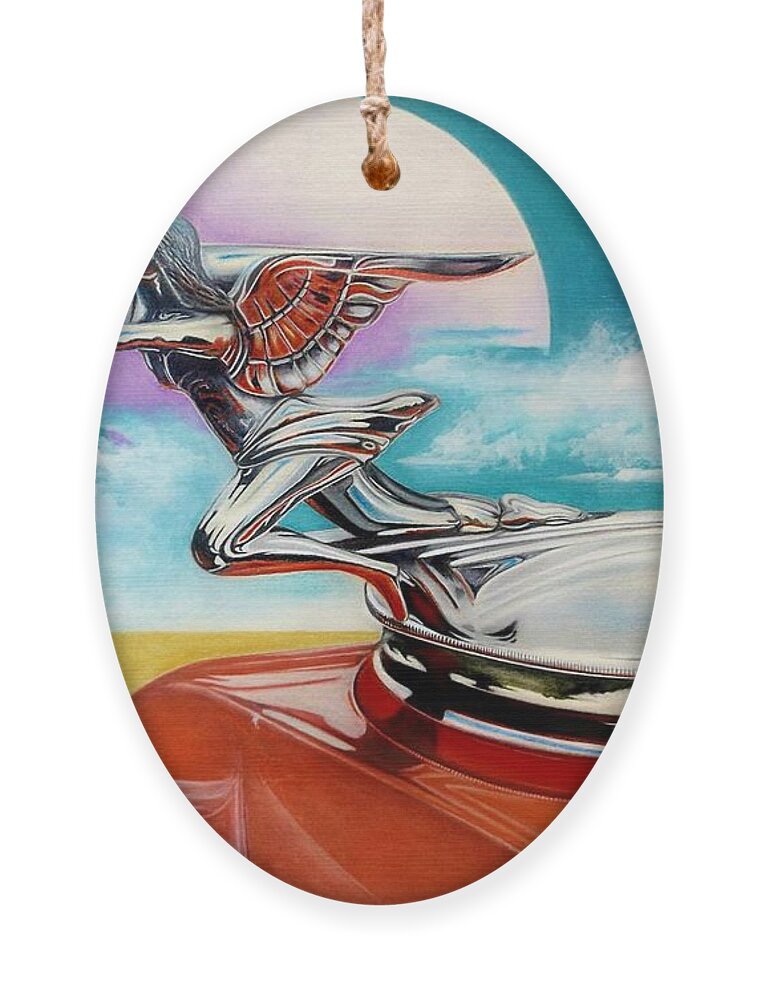 Goddess Of Speed Ornament featuring the drawing Goddess of Speed by David Neace