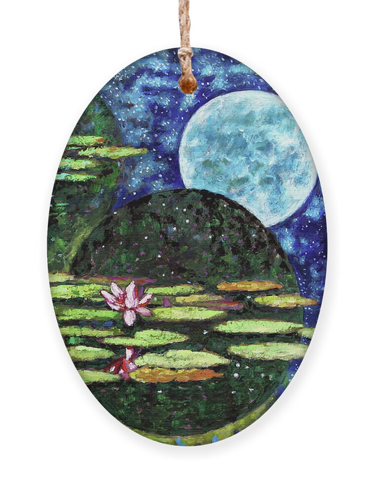 Water Lilies Ornament featuring the painting God's Dream by John Lautermilch