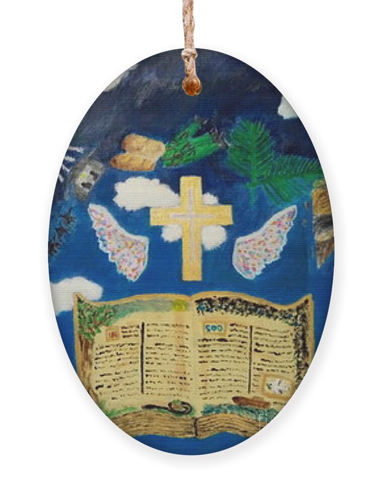 Church Ornament featuring the painting God's Stories by David Westwood