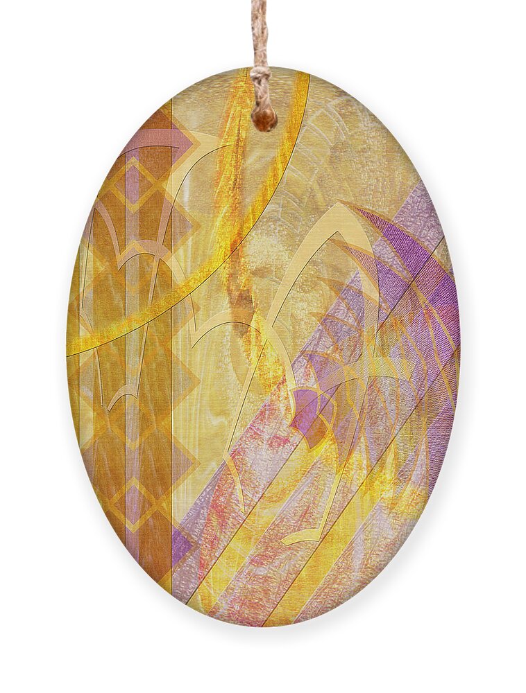 Gold Fusion Ornament featuring the digital art Gold Fusion by Studio B Prints