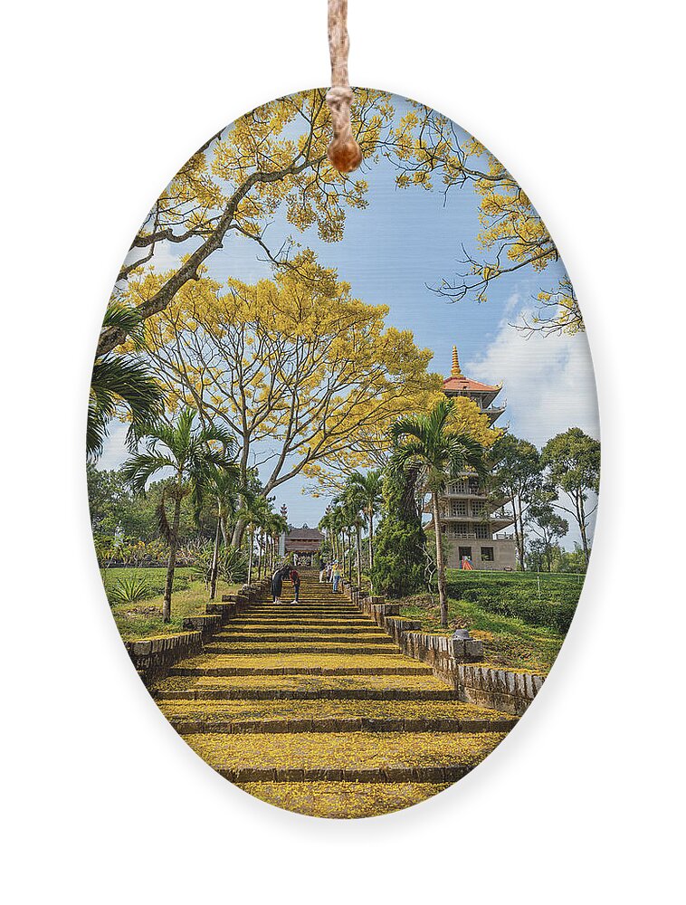 Awesome Ornament featuring the photograph Gold pagoda #5 by Khanh Bui Phu