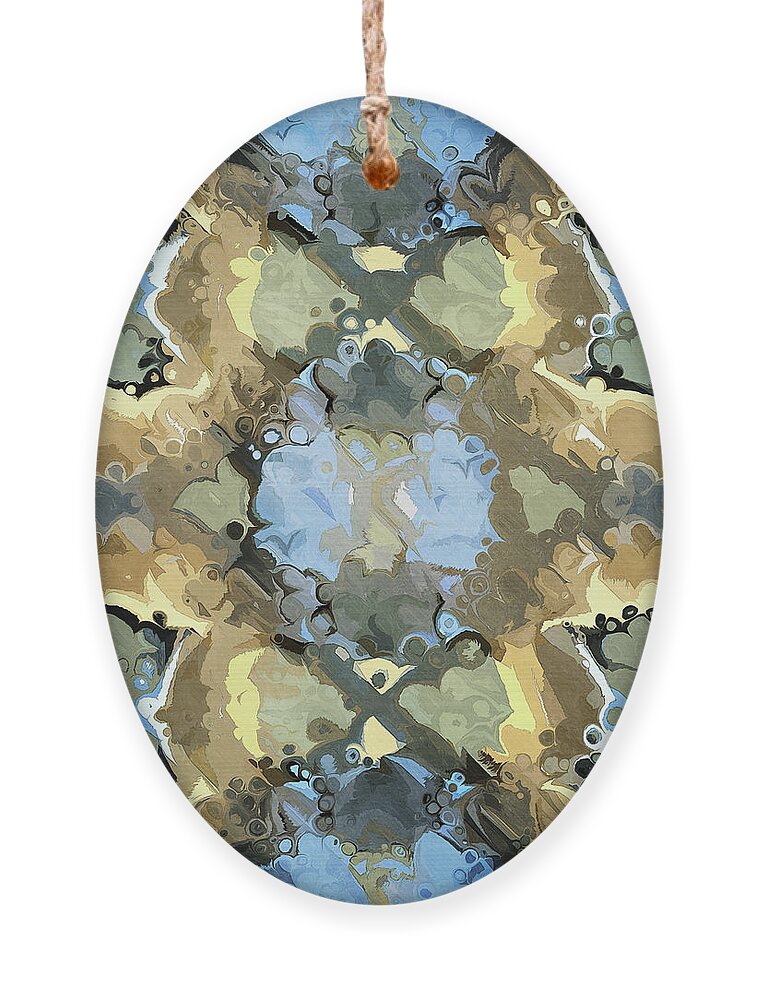 Gold Ornament featuring the digital art Golden Abstract Pattern by Phil Perkins
