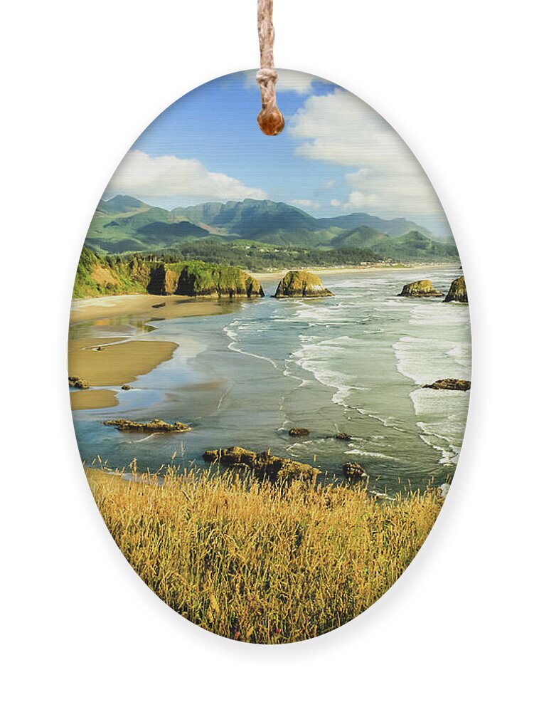Oregon Ornament featuring the photograph Golden Beach by Craig A Walker