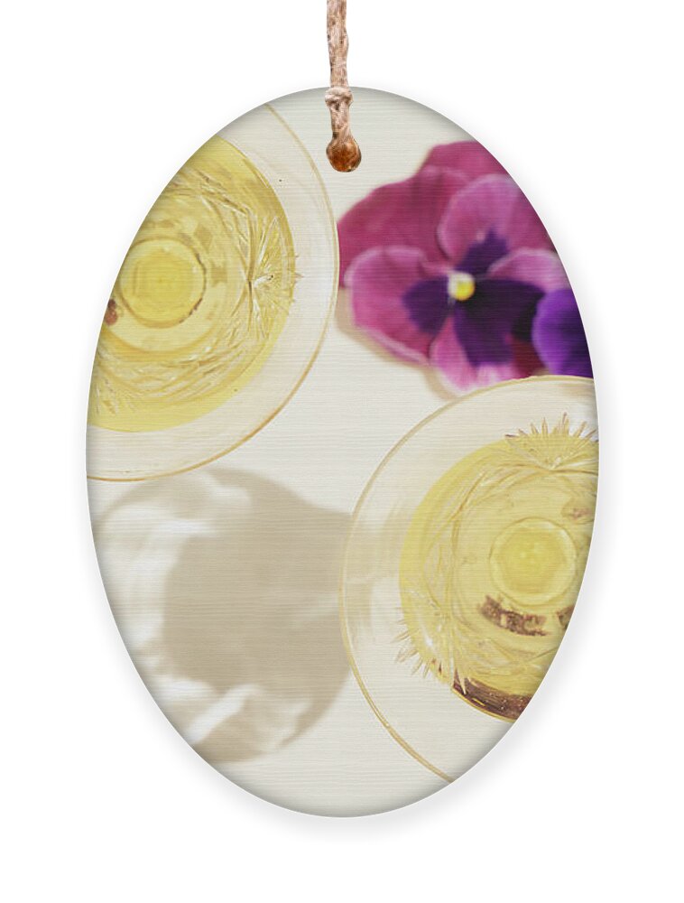 Glass Ornament featuring the photograph Golden Champagne by Anastasy Yarmolovich