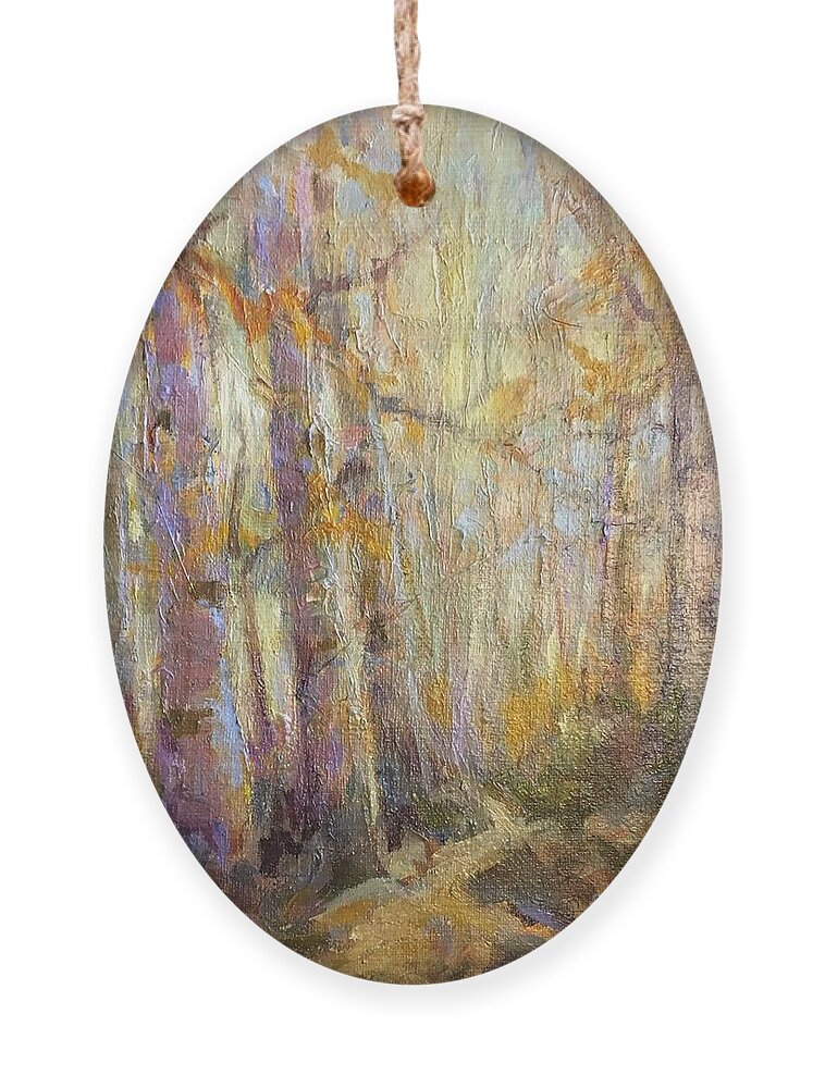 Golden Glow Ornament featuring the painting Golden glow by BRossitto