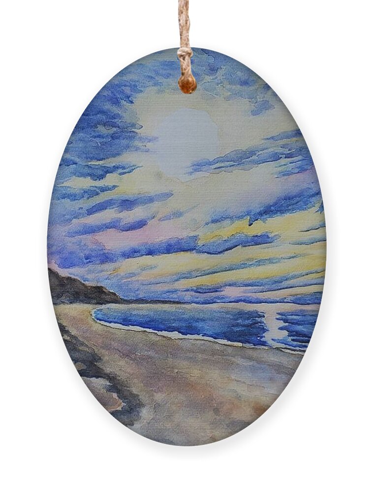 Golden Glow Ornament featuring the painting Golden Glow by Eileen Kelly