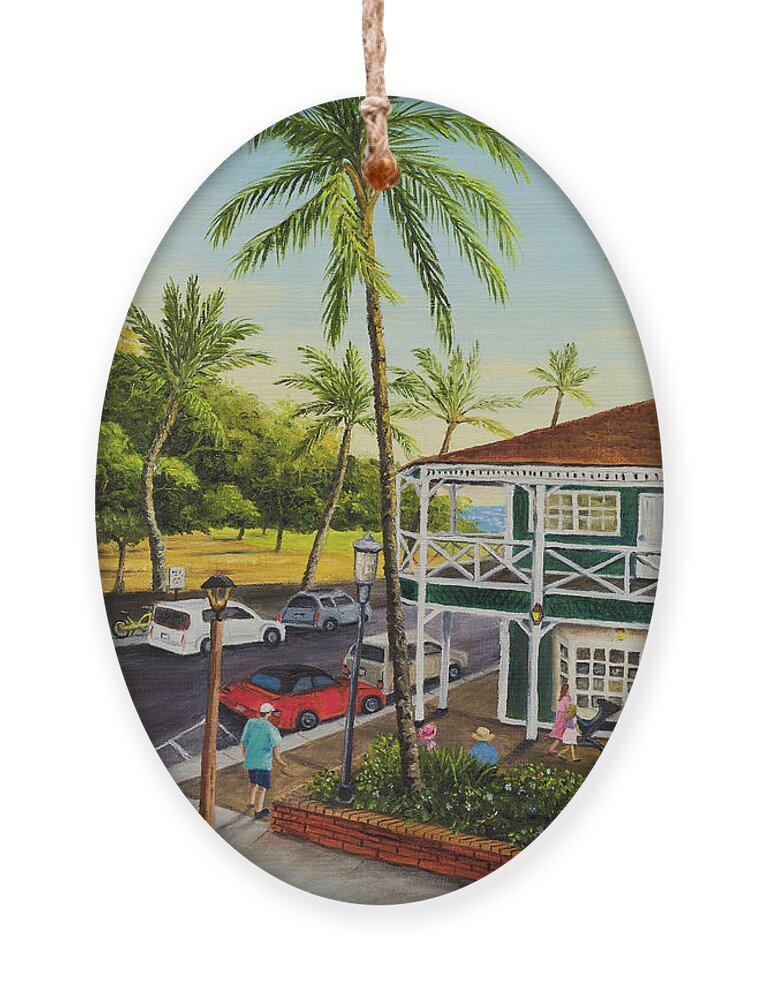 Lahaina Ornament featuring the painting Golden Hour Lahaina by Darice Machel McGuire