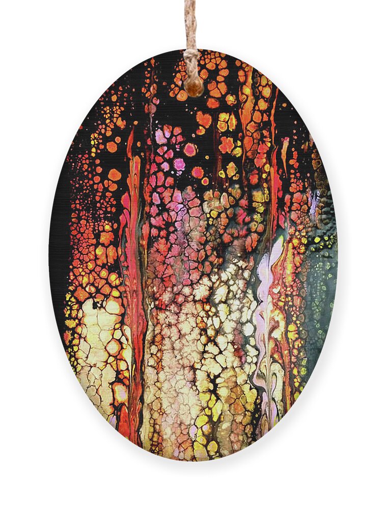 Gold Ornament featuring the painting Golden Raindrops by Anna Adams