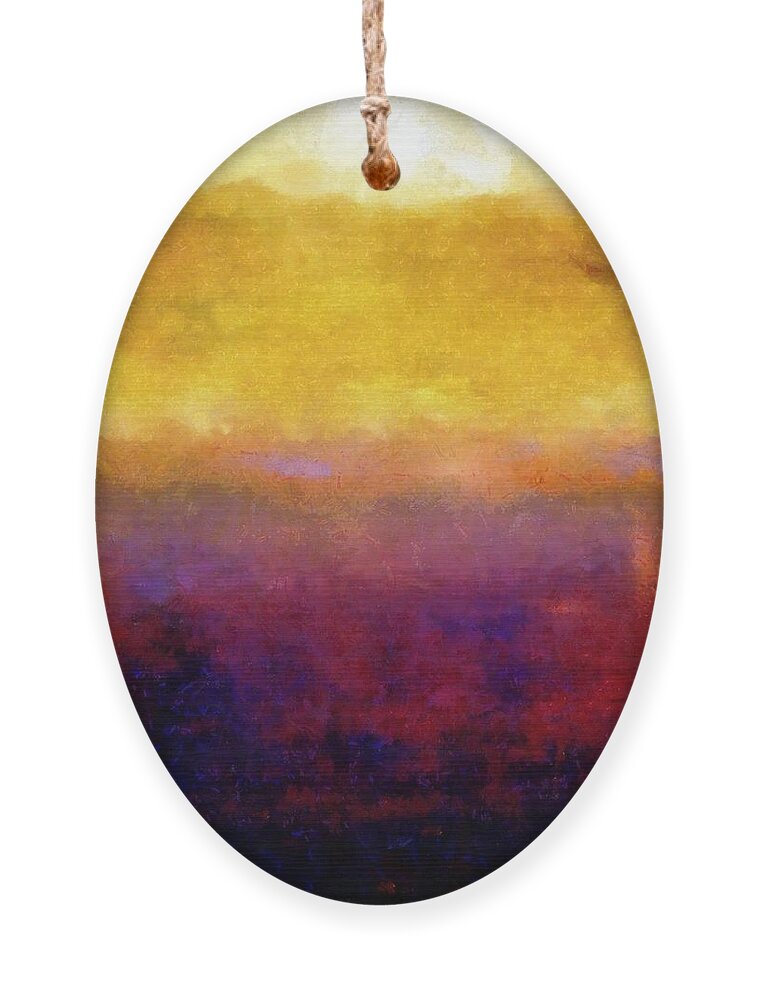 Abstract Ornament featuring the painting Golden Sunset by Michelle Calkins