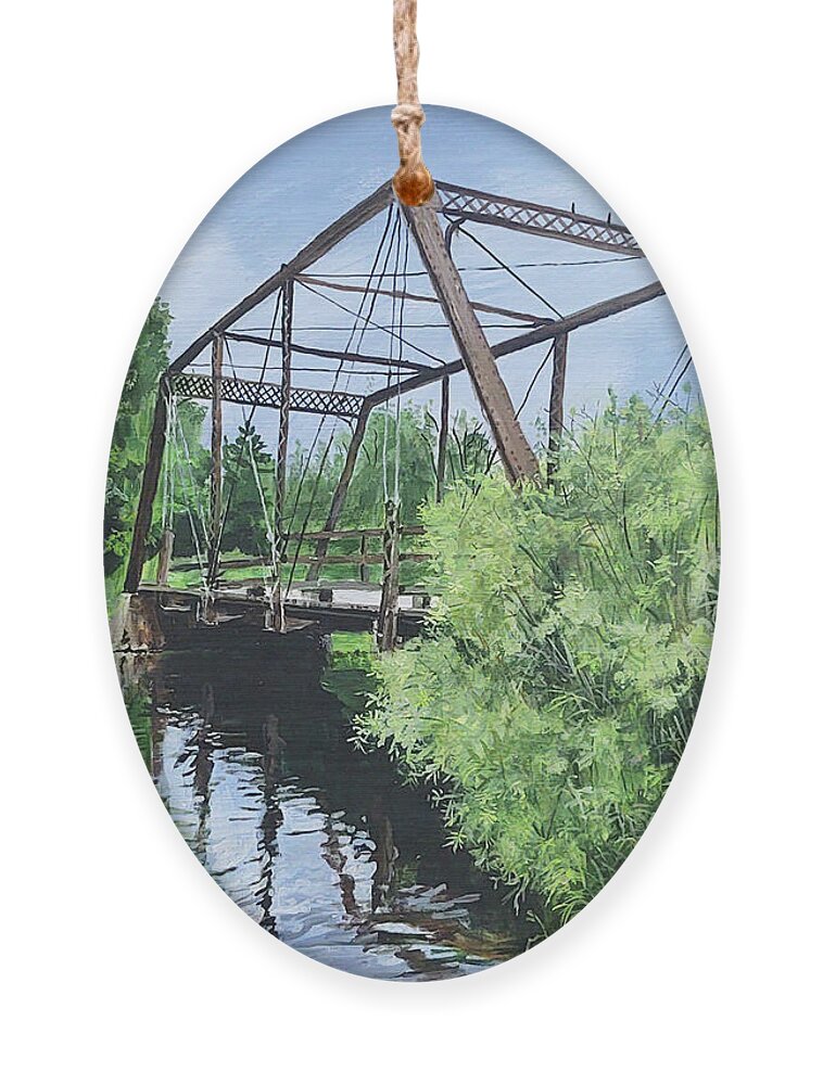 Bridge Ornament featuring the painting Gone Fishing by William Brody