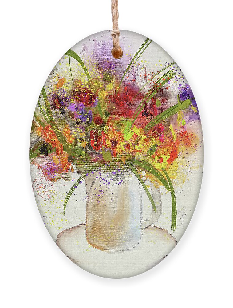 Flowers Ornament featuring the digital art Goodbye Winter by Lois Bryan
