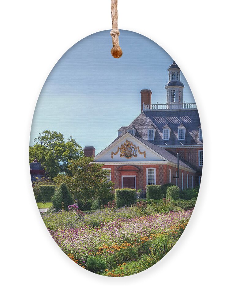 Virginia Ornament featuring the photograph Governor's Palace Gardens - Colonial Williamsburg by Susan Rissi Tregoning