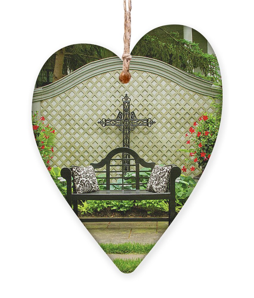 Garden Ornament featuring the photograph Graceful Garden Bench by Marilyn Cornwell