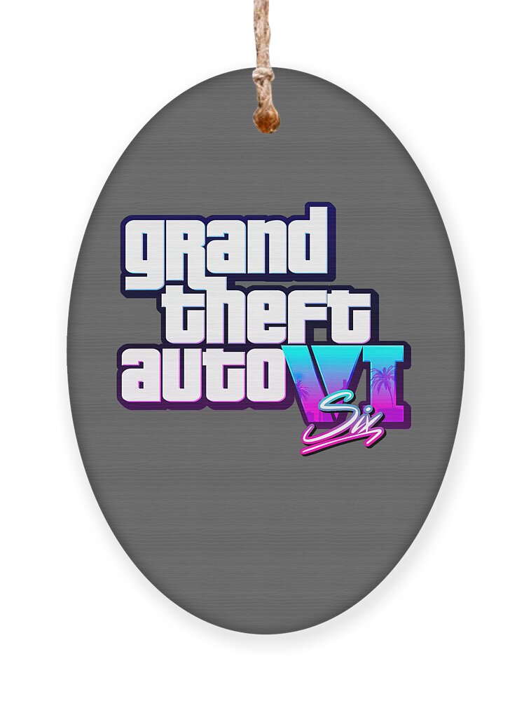 Grand Theft Auto VI GTA VI Logo Fanmade Ornament by Katelyn Smith - Pixels