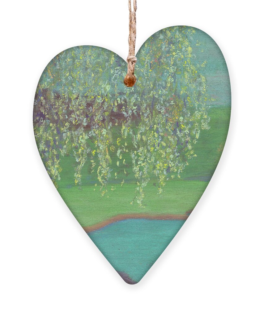 Willow Tree Ornament featuring the pastel Grandmother Willow by Anne Katzeff