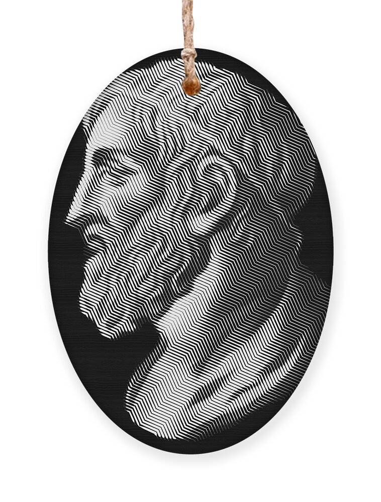 Education Ornament featuring the digital art Greek mathematician, engineer and inventor Archimedes, portrait by Cu Biz