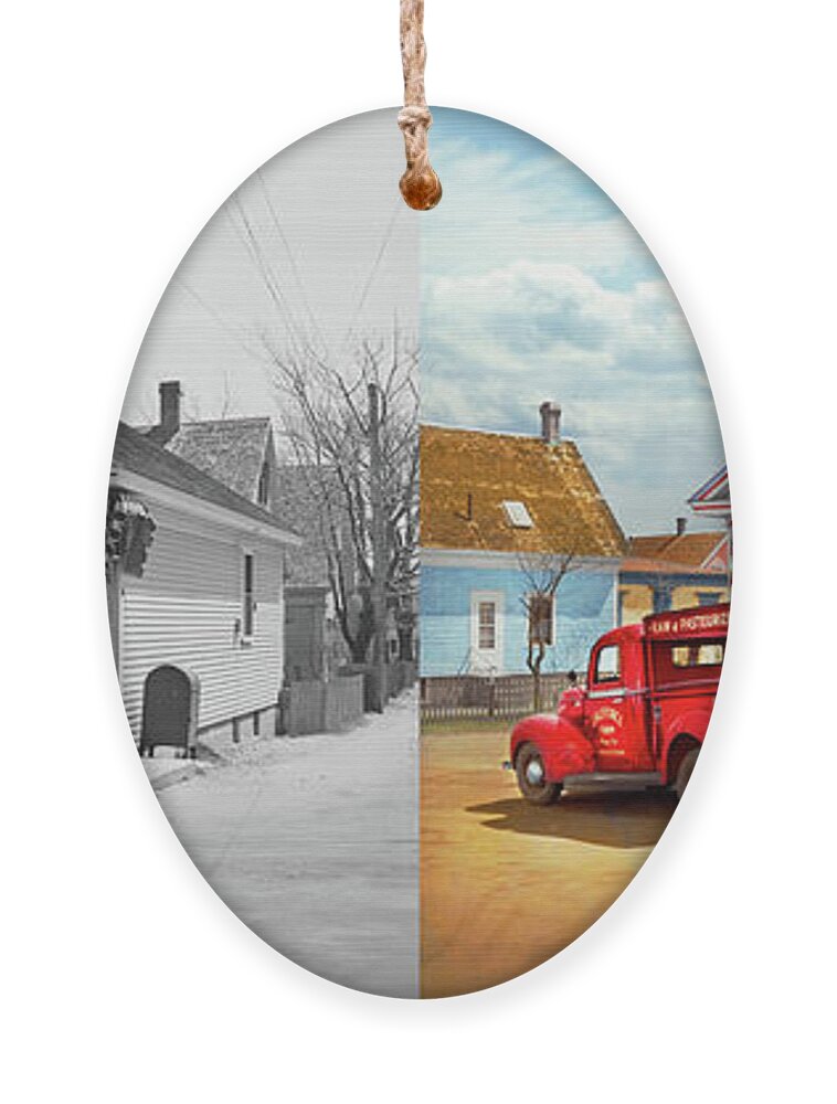 Providence Ornament featuring the photograph Grocery - Provincetown, MA - Anybody's Market 1942 - Side by Side by Mike Savad